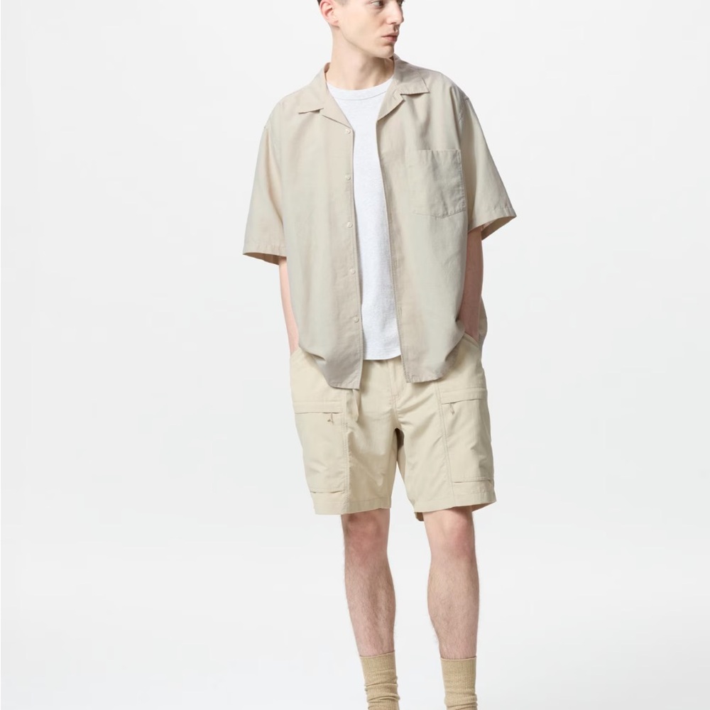 Uniqlo Tan Casual Button Down Shirt